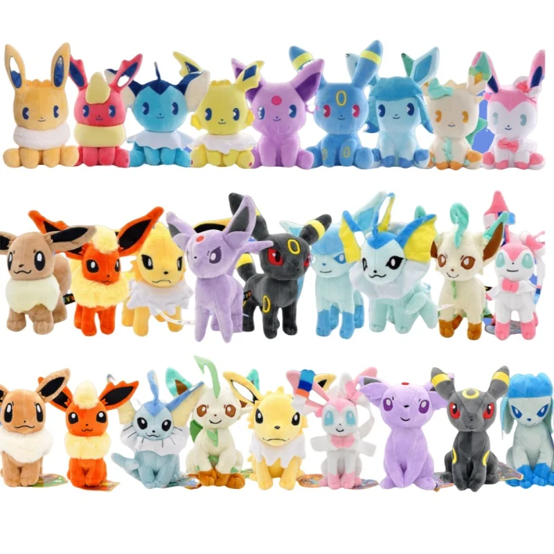 Pokemon Pikachu Plush Toys Eevee Evolution Sylveon Flareon Jolteon Umbreon Vaporeon Pikachu Stuffed Animal  Dolls Kids Baby Gift