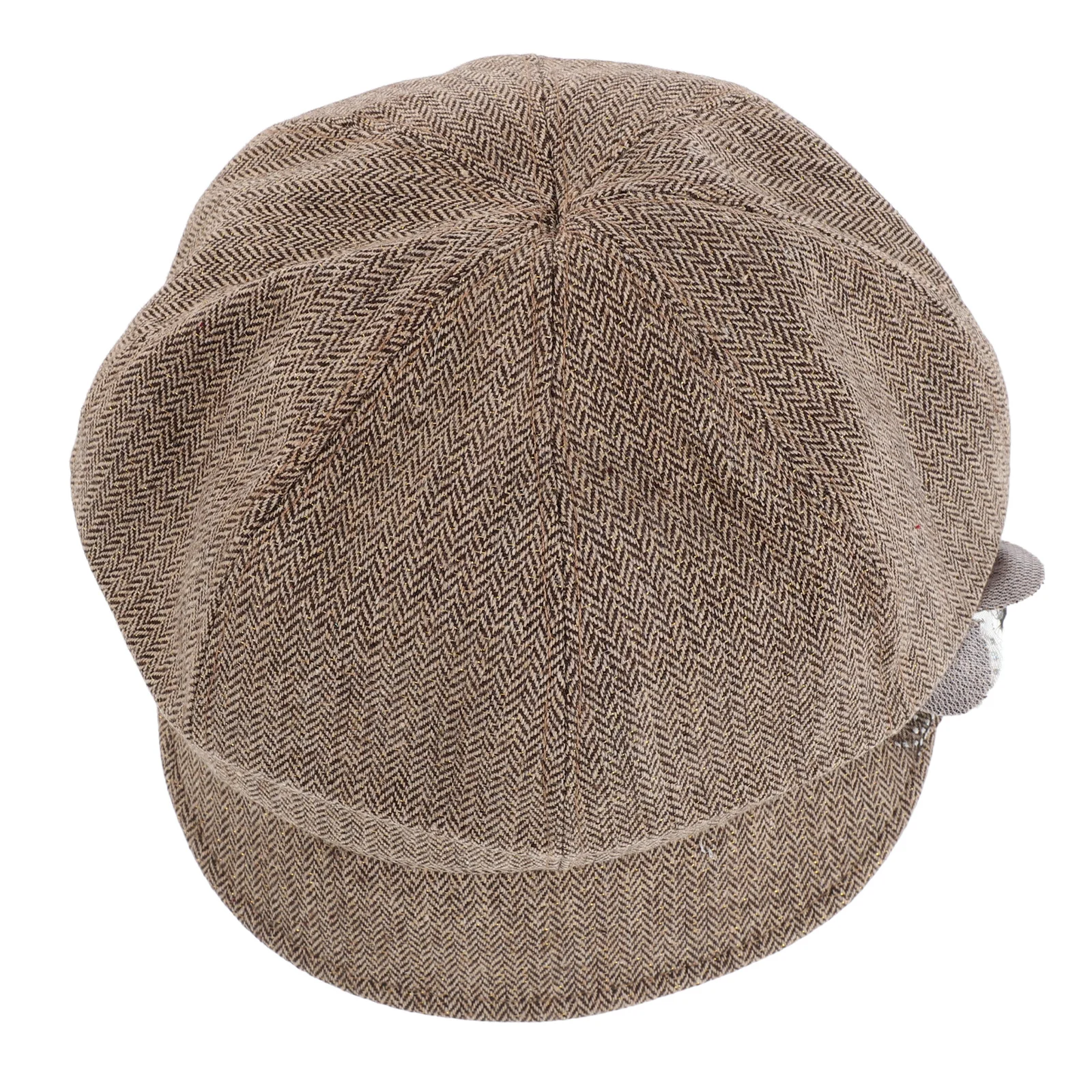 

Khaki Beret Hat Women Floral Accent Adjustable 56-59Cm Autumn French Newsboy Cap Outdoor Fashion