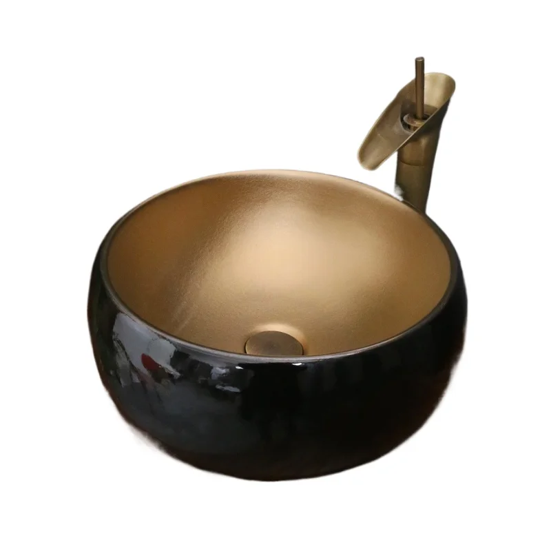

Metal glaze Nordic style art stage wash basin hotel bathroom wash basin household light luxury