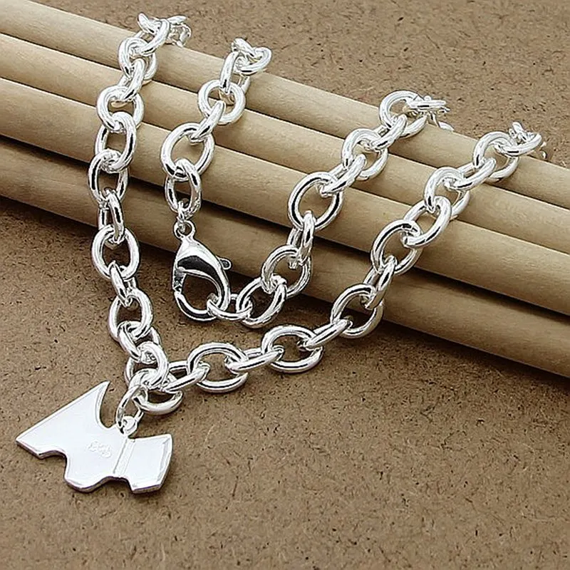 

925 Sterling Silver Cute Dog Necklace For Women's Lady Wedding Engagements Fashion Charm Jewelry