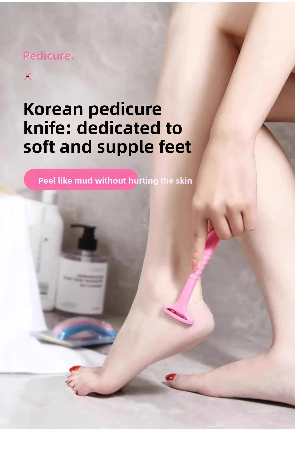 2Pcs New Nursing Pedicure Knife Household Anti-scratch Heel Foot Grinder Dead Skin Scraping Knife view 5