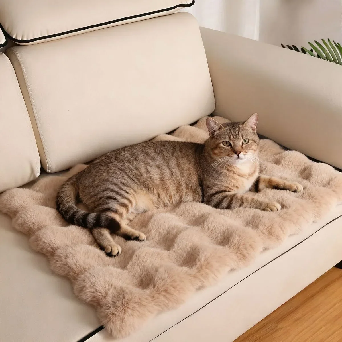 Haustier-Plüschmatte Universell für Alle Jahreszeiten Katzenbett Katzendecke Warme Schlafmatte für Herbst und Winter Hundebett Dicke Hundematte – Detail 3