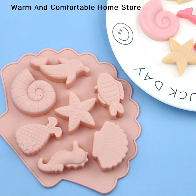 Under The Sea Silicone Chocolate Mold Ocean Marine Animal Dolphin Mermaid Tail Soap Mold Cake Decorating Tools Cupcake Topper