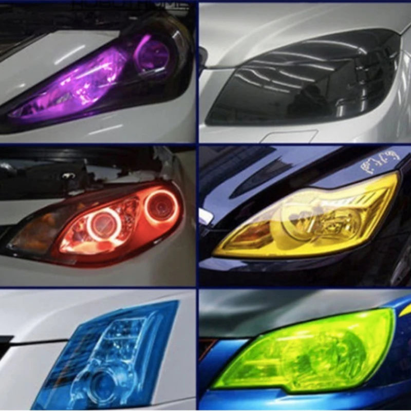 Car Headlight Lamp Film Fog Light Sticker Waterproof Taillight Wrap Cover Film Foil Self-Adhesive Decal Car Accessories