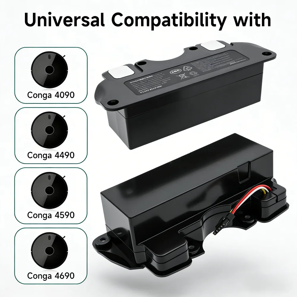 14.4V 6500mAh Vacuum Cleaner Battery Replacement for Cecotec Conga 4090 4490 4590 4690 Rechargeable Power