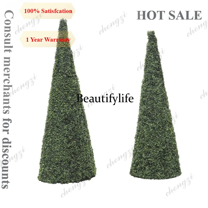 D56 simulated cone-shaped Milan tree, Mori wedding decoration, green plants landscaping in the indoor lobby