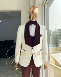 Luxury 3 Piece Men's Wedding Suit Fashion Men's Slim Business Office Suit Sets Men Blazer+ Pants + Vest Trajes Para Hombre