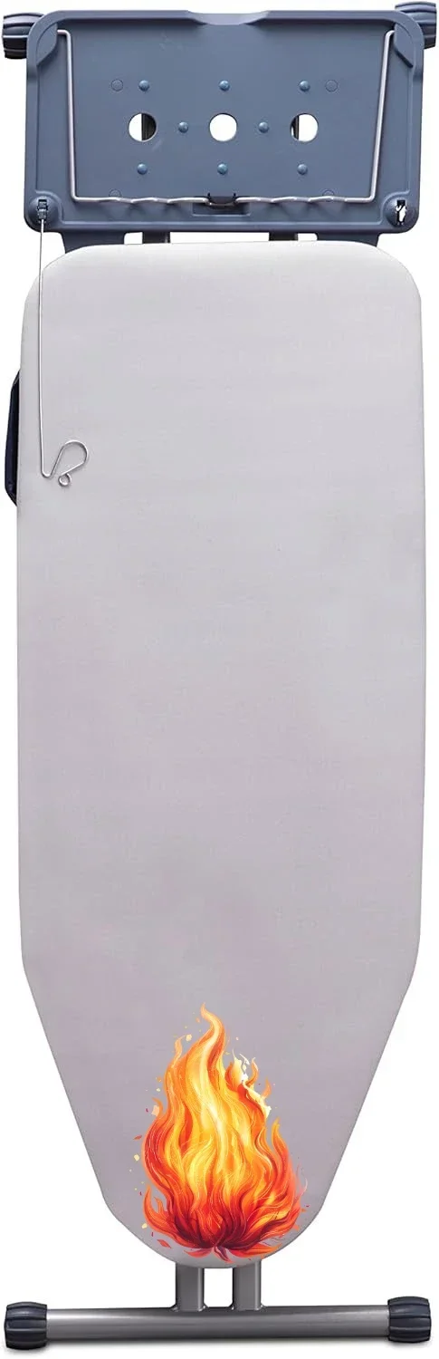 

Ironing Board with Extra-Wide Surface, 8 Features, Retractable Shoulder Wings, Adjustable Height, 100% Cotton Cover