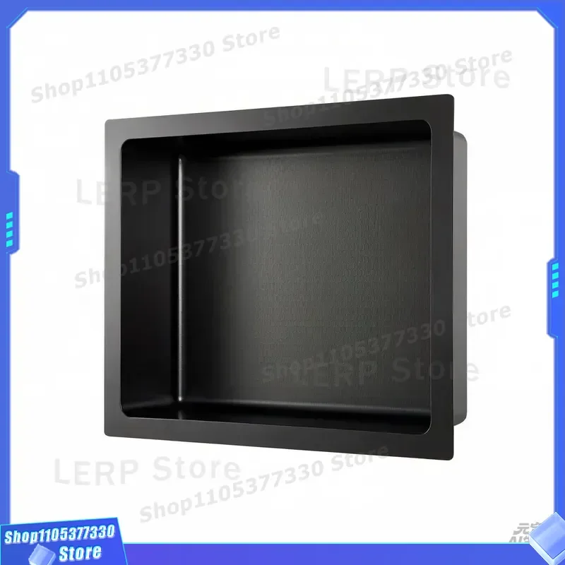 Custom Nano Black Honeycomb Bathroom Rack Single Layer Narrow Side Shelf Niche Storage Holder Factory Direct Wholesale for