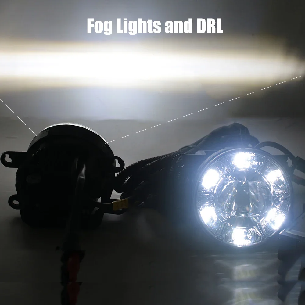 2-in-1 White Led Fog Light Assembly for Izuzu D-max D max RG 2020 2021 2022 2023 Car DRL Daytime Running Lights PTF Fog Lamp