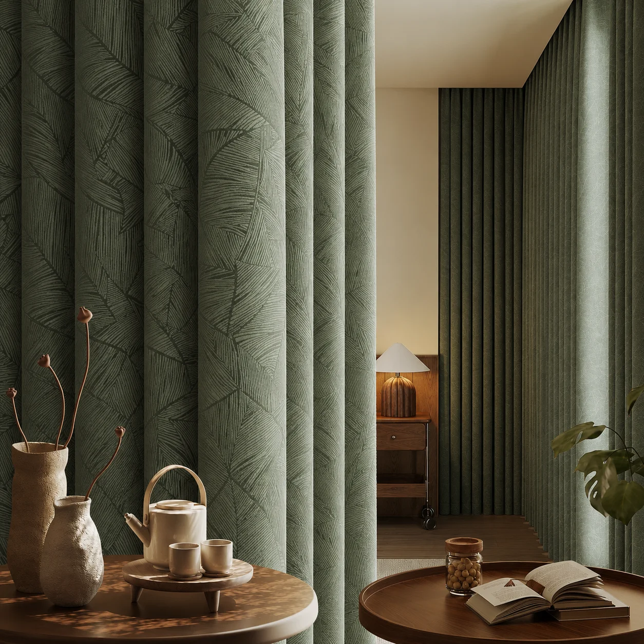 Olive Green Vintage French Bedroom Curtains High Blackout UV Protection Sunshade Curtain Customized Household Decorative Drapes