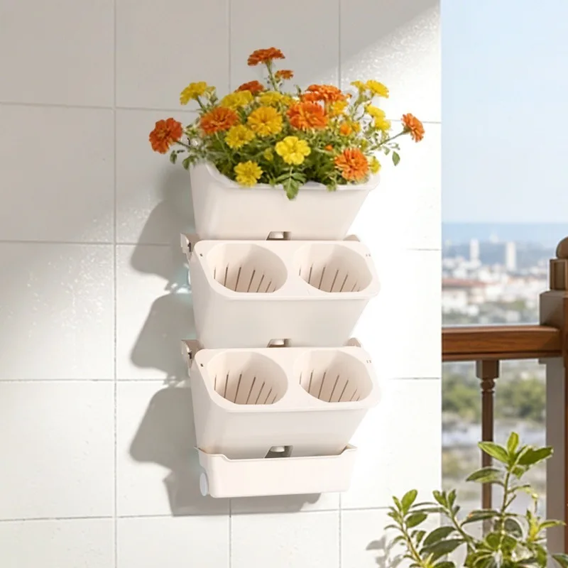 Indoor Plants Pots Wall Succulent Plant Pot Balcony Hanging Orchids Cactus Planters Garden Flowers Decoration Elegant Flowerpot