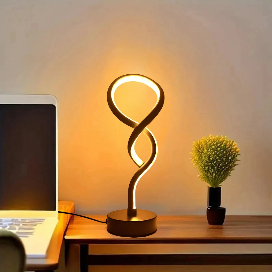 1PC Creative Gourd Shape Simple Bedroom Light Three-color Dimming Desktop Decorative Table Lamp