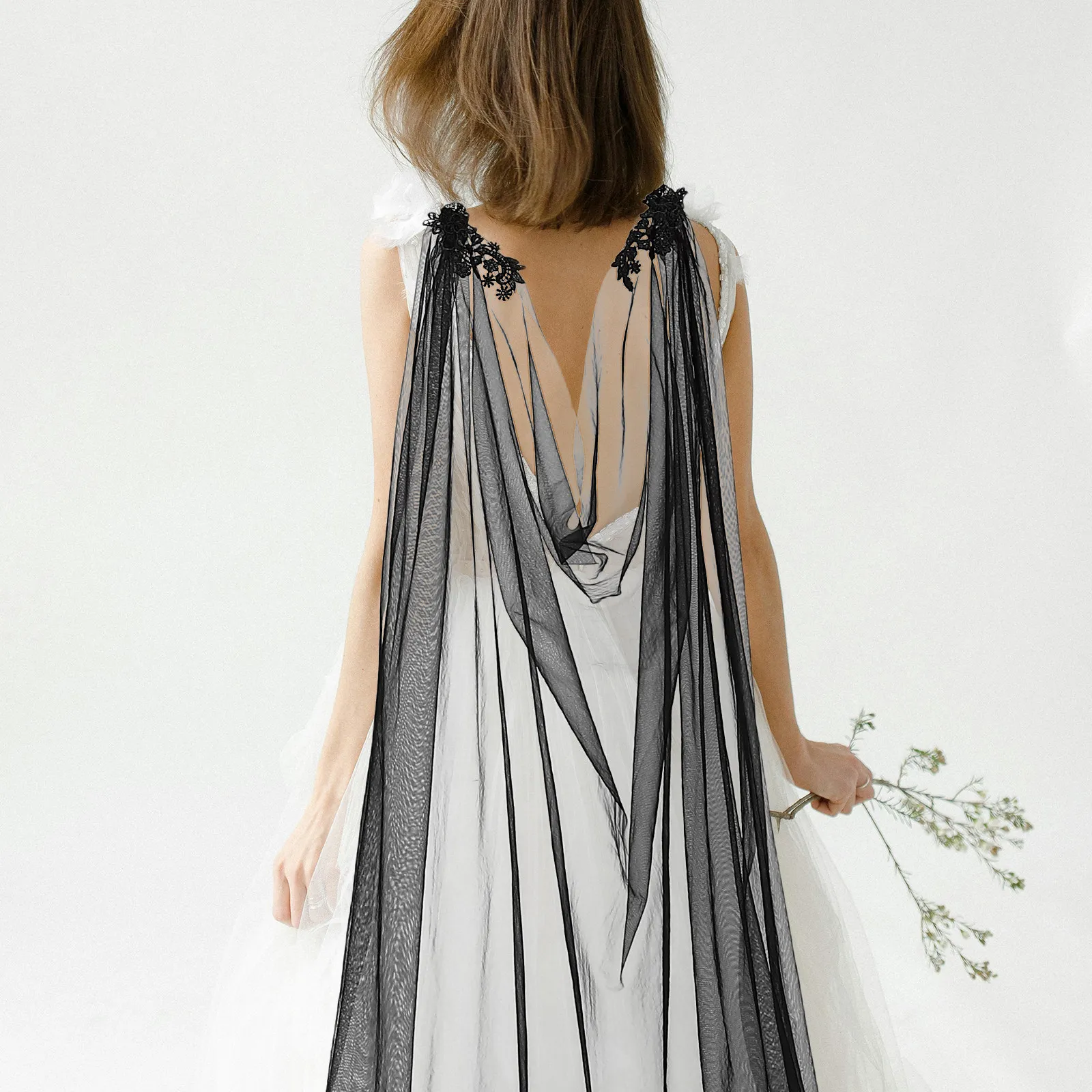 

Элегантная свадебная накидка для платья: легкая тюлевая кружевная накидка из дышащей сетчатой ткани для мероприятий на открытом воздухе и в помещении