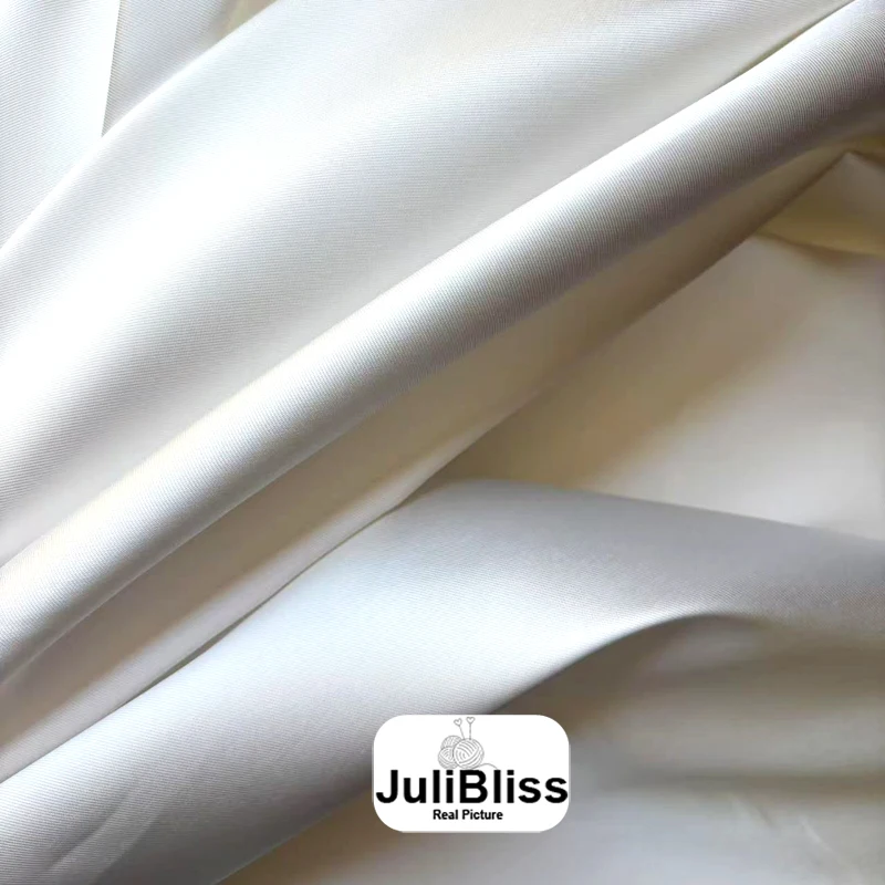 فاخر الأبيض العاجي ميكادو نسيج الساتان بواسطة ساحة لفستان الزفاف بدلة النسيج ، حك الساتان لتقوم بها بنفسك مواد الخياطة