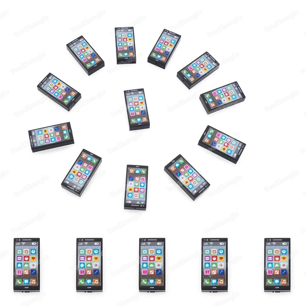 Moderne Mobiele Telefoon Gedrukt Tegels 3069 Communicatie Bouwsteen 1*2 Figuren Verbinding Tool Accessoires Model Kind Geschenken Speelgoed
