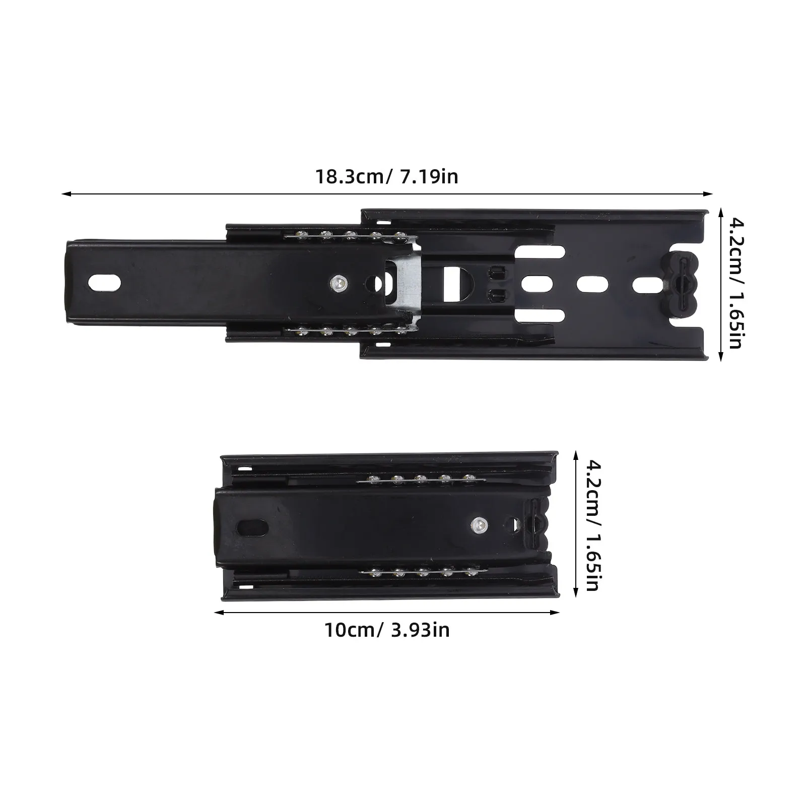 2 Pcs Wardrobe Rail Drawer Glides 3 Section Bottom Mount Cabinet Rails Track Assembly Center Guide Commercial Runners Sliders