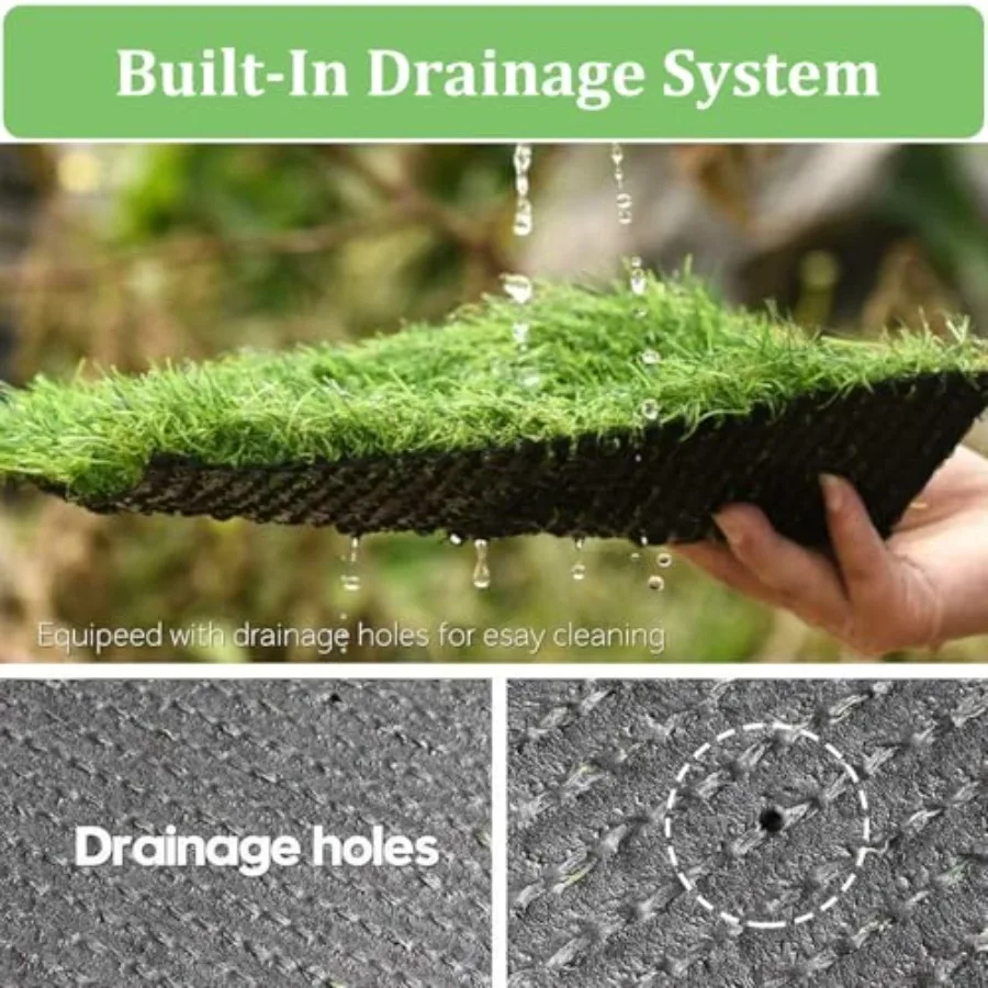قسط واقعية العشب الاصطناعي العشب 1.38 سميكة 3.3x5 قدم عالية الكثافة الاصطناعية وهمية فو العشب البساط مع ثقوب الصرف ل #3