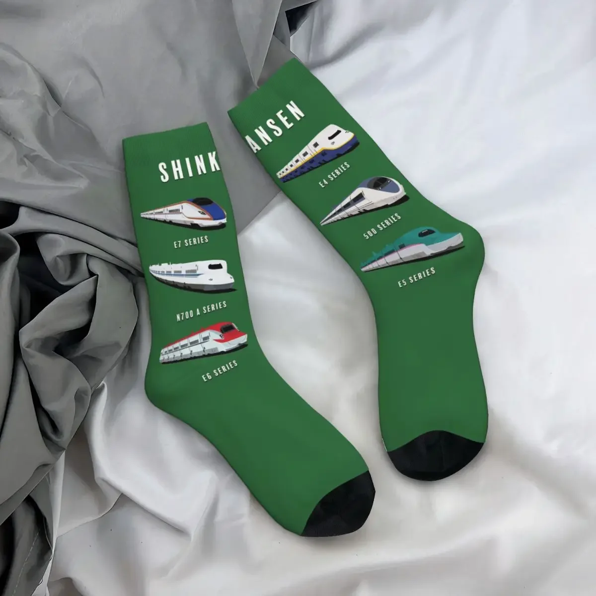

All Seasons Crew Stockings Japanese Shinkansen Bullet Trains Artwork Socks Funny Long Socks for Men Women Valentine's Day Gifts