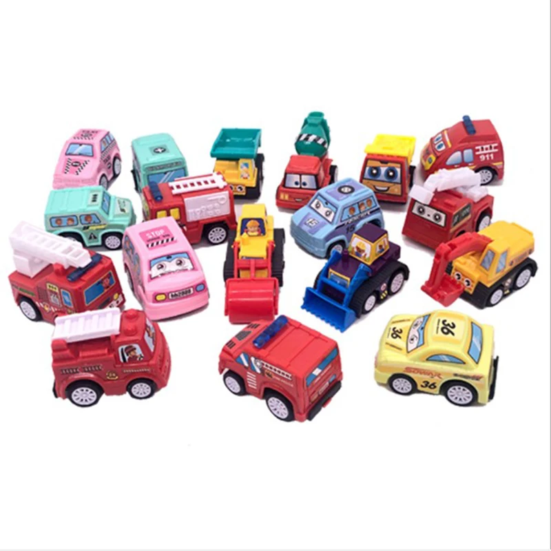 2 مجموعة الأطفال التراجع سيارة مجموعات الالعاب الكرتون لطيف نمط لعب المركبات البسيطة بالقصور الذاتي الهندسة المركبات للأطفال الهدايا TMZ #6
