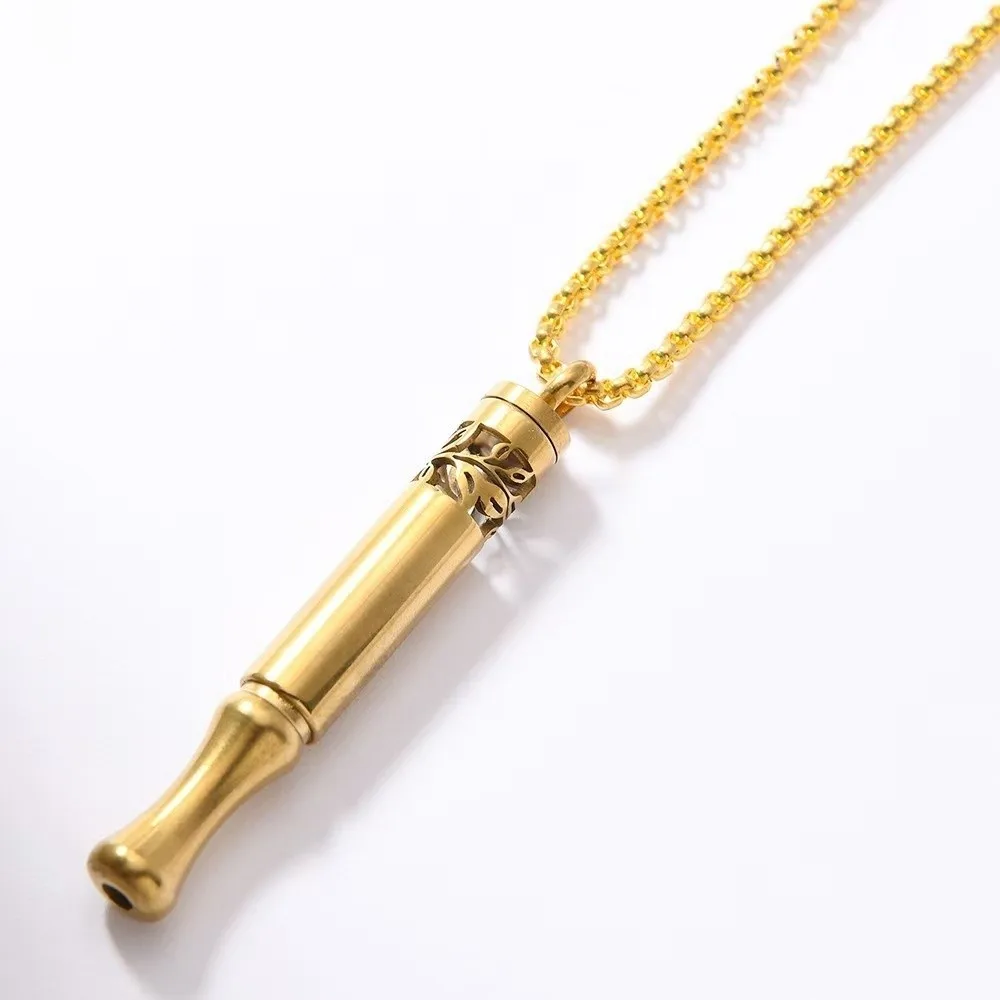Fashion Mindfulness Training Whistle Metal Detachable Relaxation With Cotton Core Portable Decompression Yoga Practice