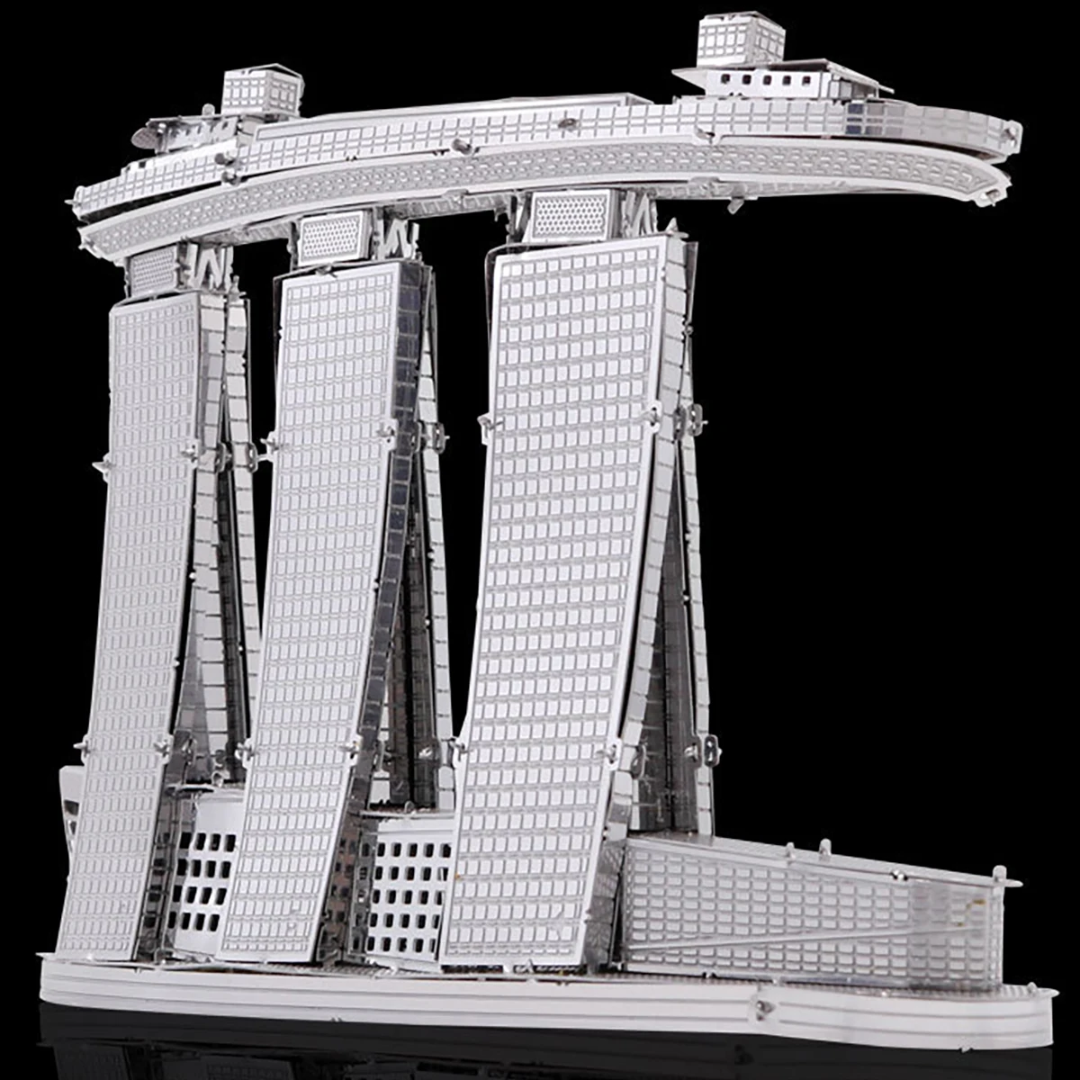 เกมปริศนาโลหะสำหรับเด็กแซนด์โรงแรม3D ชุดโมเดลจิ๊กซอว์ตัดด้วยเลเซอร์แบบทำมือ