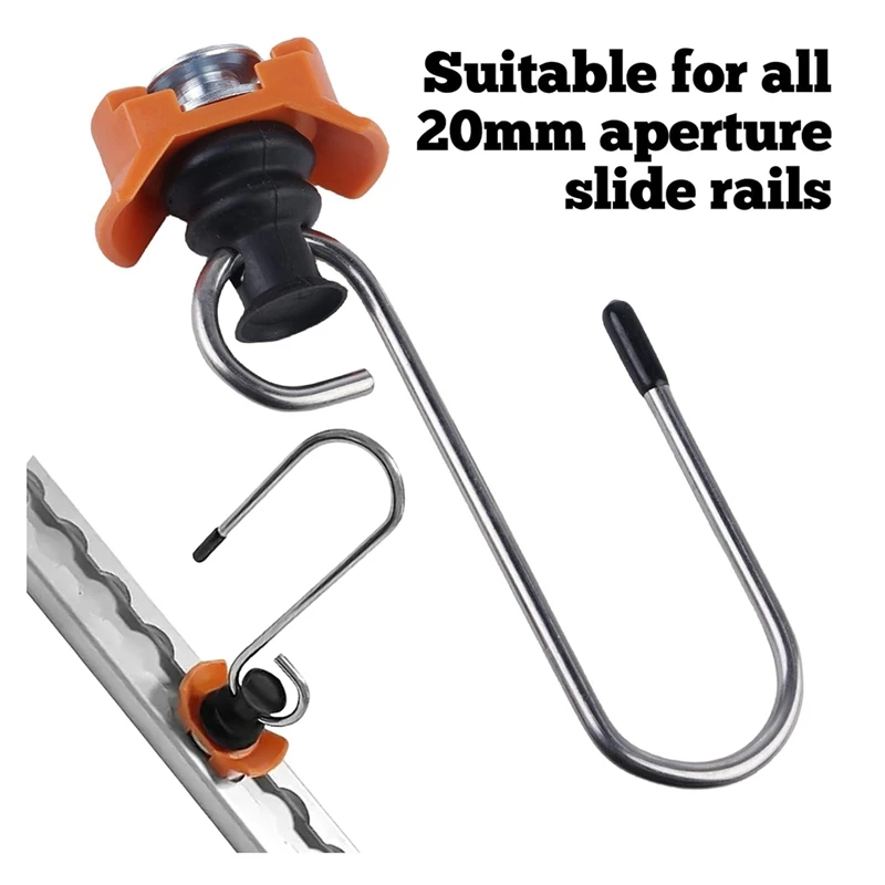 6Pack Motorhomes, Trucks Metal Hooks For Airline Rails Tracks Fittings, Easy Install Cargo Securing Hauling Accessory