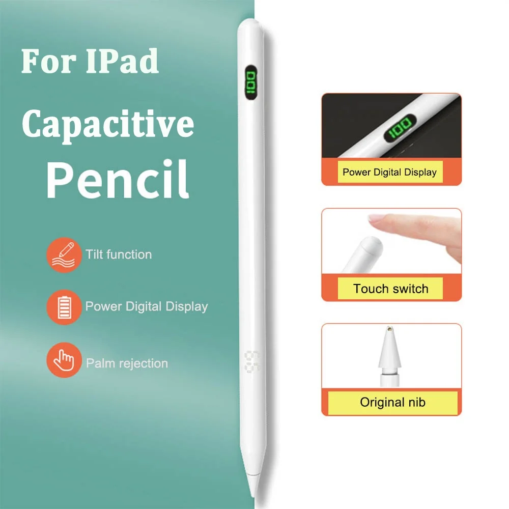 

Capacitance Pen Stylus Pen For IPad Mini 5 6 Pro 11 12.9 2022 2021 2020 2018 Air 5 Air 4 3 6th 7th 8th Color LED Digital Display