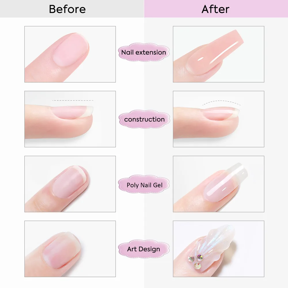 50 ml VENALISA Jelly Pink Gel Builder Nails Extension TPO Free French UV Construction Gel Gute Zähigkeit Building Nail Maniküre – Detail 4