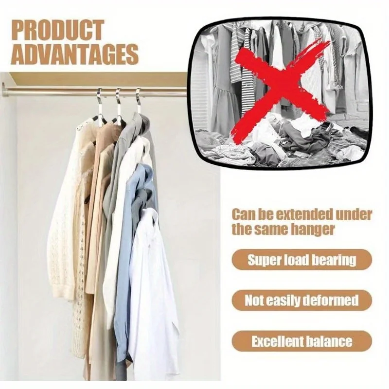 6/12/18pcs Triangle Multi-function Plastic Hanger Link Stackable Folding Hook Wardrobe Hanger Clothing Storage Rack image 4