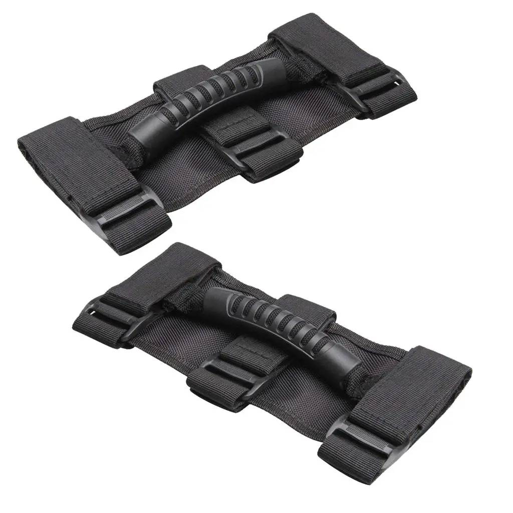 1/2Pack Black Roll Bar Grab Handles Unlimited Roll Bar Side Grab Handle for Jeep Wrangler YJ TJ LJ JK JL