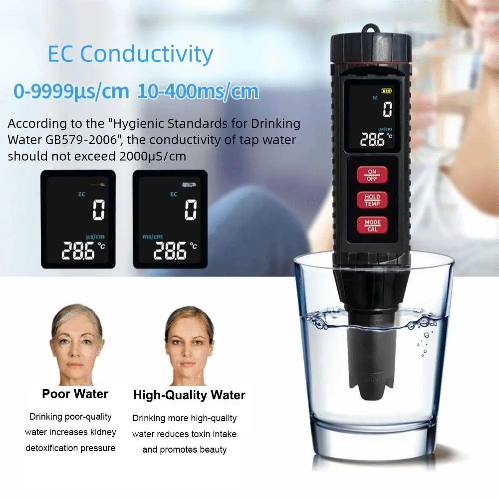 

LCD Digital Display Household Water Test Pen Waterproof Multifunction Digital PH Meter 7-in-1 High Accuracy PH Tester