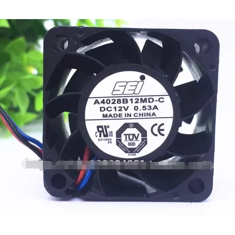 SEI A4028B12MD-C DC 12V 0.53A 40x40x28mm 3-проводной Вентилятор охлаждения сервера