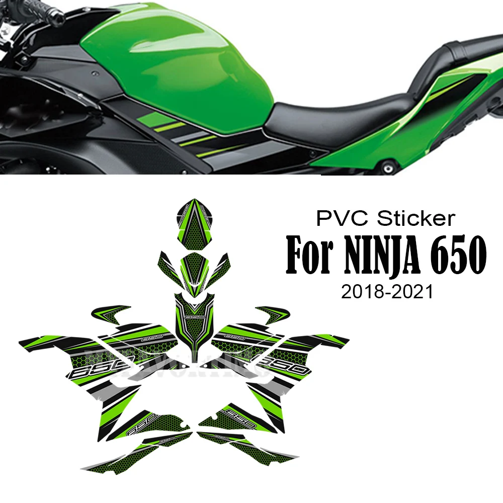 

For Kawasaki Ninja 650 NINJA650 2018 2019 2020 2021 Motorcycle Fuel Tank Pad Body Fairing Cover Sticker Protective Kit