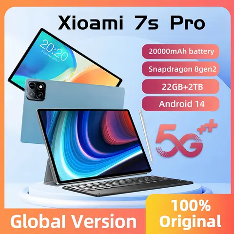 2025 새로운 오리지널 MI 태블릿 11 인치 Snapdrago 8gen2 패드 7S Pro HD 4K 안드로이드 14 22GB + 1TB 20000mAh 5G 듀얼 SIM WiFi GPS 태블릿 PC