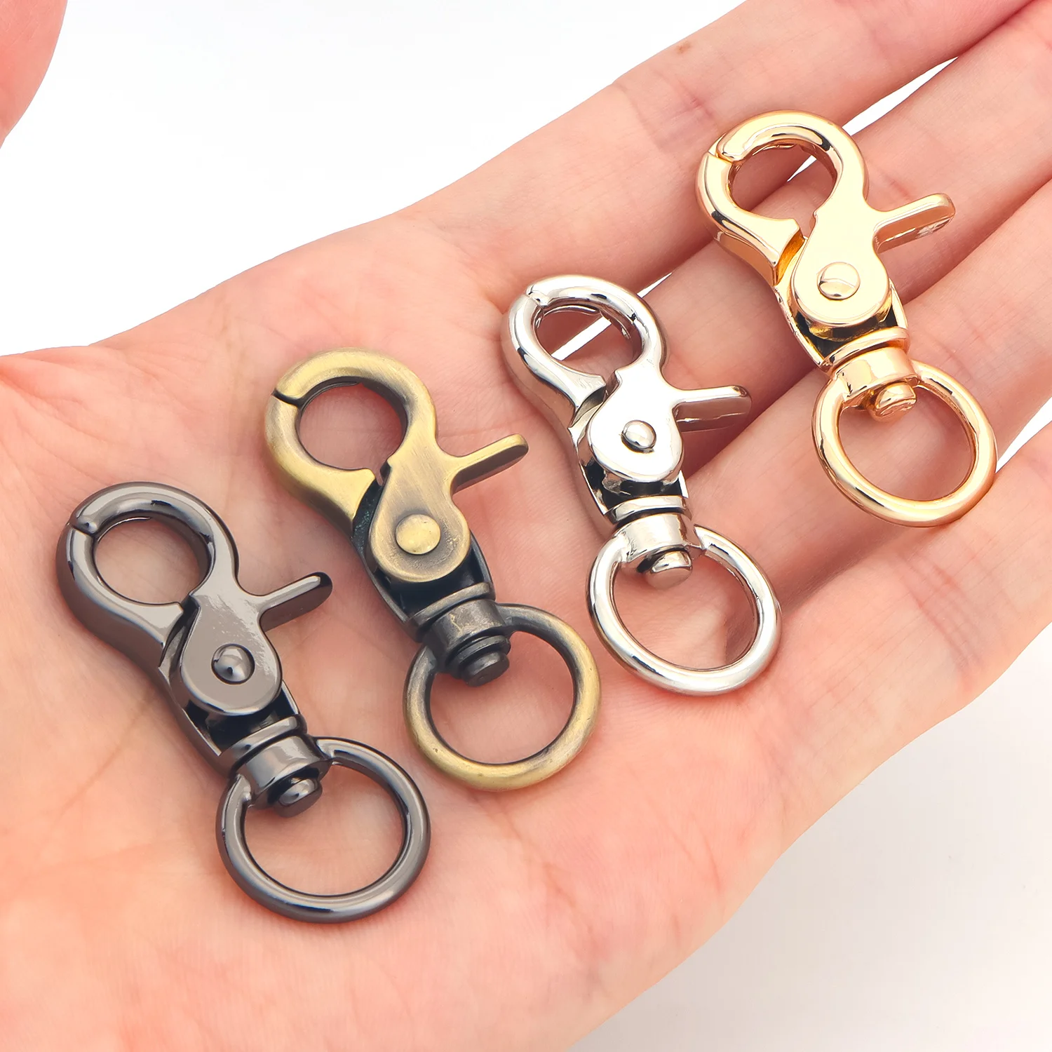 5 Stück drehbare Karabinerhaken mit Karabinerverschlüssen für Schlüsselanhänger, Geldbörsen, Hardware, Taschenherstellung, Lanyard-Haken