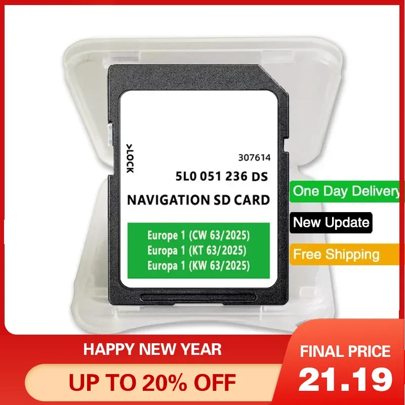 

Free Shipping 32GB Amundsen MIB2 Navi SD Card Europe 5L0051236DS 2025 Discover Latest for Skoda with Anti Fog Flim