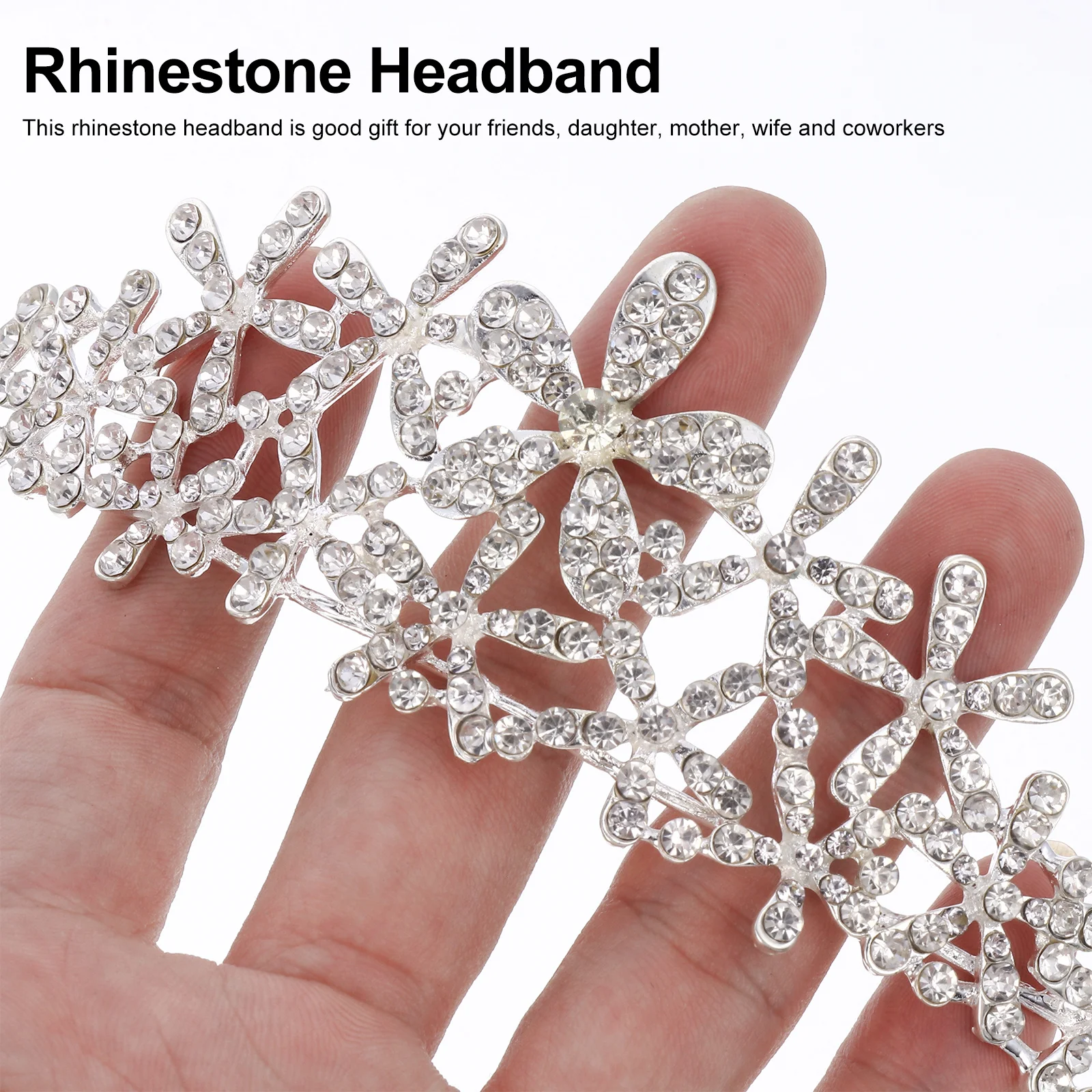 

Alloy Bridal Wearing Crown Rhinestone Wedding Headpiece Headband Chic Design Bright Color Festivals Parties Photography