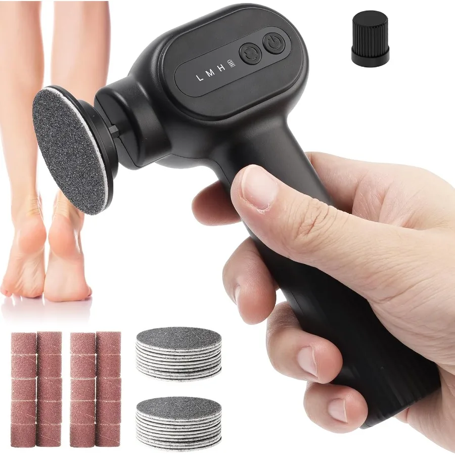 

Electric Callus Remover for Feet 2 in 1 Electric Foot File Grinder Rechargeable Cordless Foot Scrubber for Dead Skin Adjustable