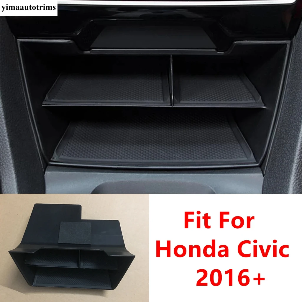 

Central Control Storage Box Container Phone Pallet Coin Holder Tray Plastic Accessories Interior Fit For Honda Civic 2016 - 2020