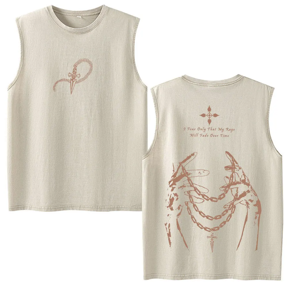 Anime Hunter X Hunter Phantom Troupe Hisoka Vintage Washed Weste T-Shirt Herren Damen Kleidung Mode Ärmellose Tanktops T-Shirts – Detail 5
