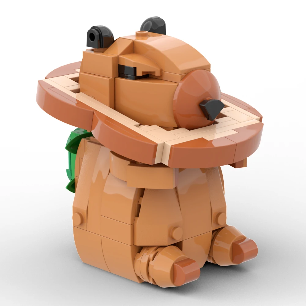 Bloques de construcción MOC 3 en 1 para niños, juguete de ladrillos de animales creativos, modelo Capybara, clásico hidrochoerus hidrochaeris Nerdy, regalo para niños