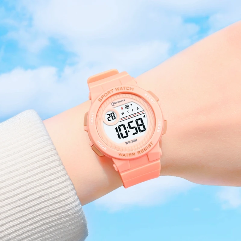 ساعة أطفال رقمية مقاومة للماء للبنات والأولاد، ساعات رياضية إلكترونية زرقاء للأطفال، ساعات منبه للسباحة، هدايا