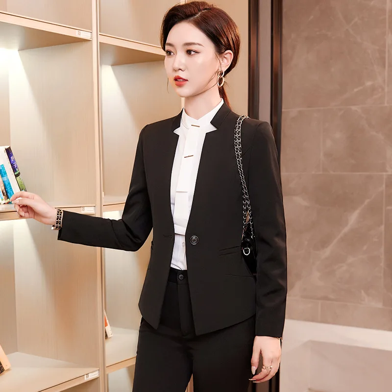 

IZICFLY Spring Autumn New Style Office Pant Sets Black Womens 2 Piece Business Elegant Blazer Suits Work Wear Outfits