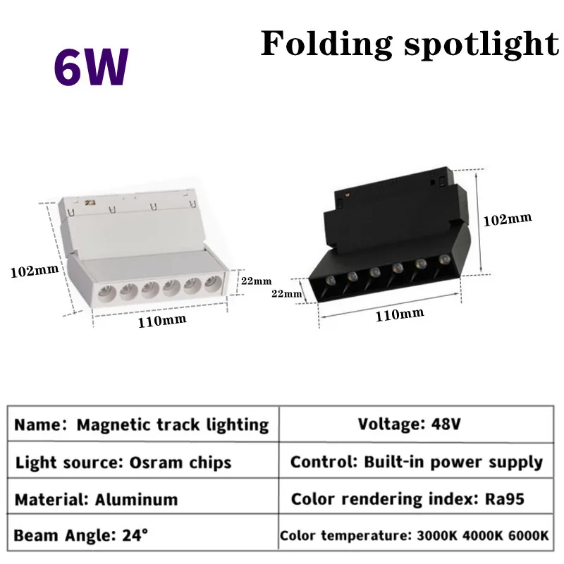 Moderne magnetische spoorverlichting Ingebouwde LED-spot Downlight Woonkamer zonder hoofdlicht Verlichting Grille Lampserie