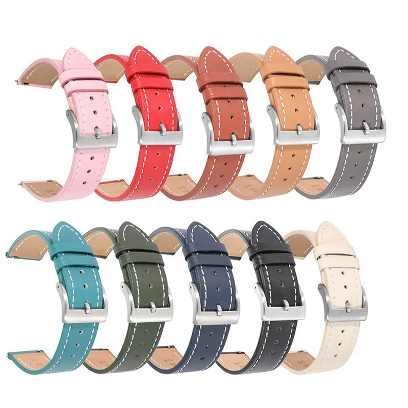 

18mm Leather Bracelet Watchband For Garmin Vivoactive 3S 4S Venu 2S Watch Wristband Loop Band Wrist Straps Belt