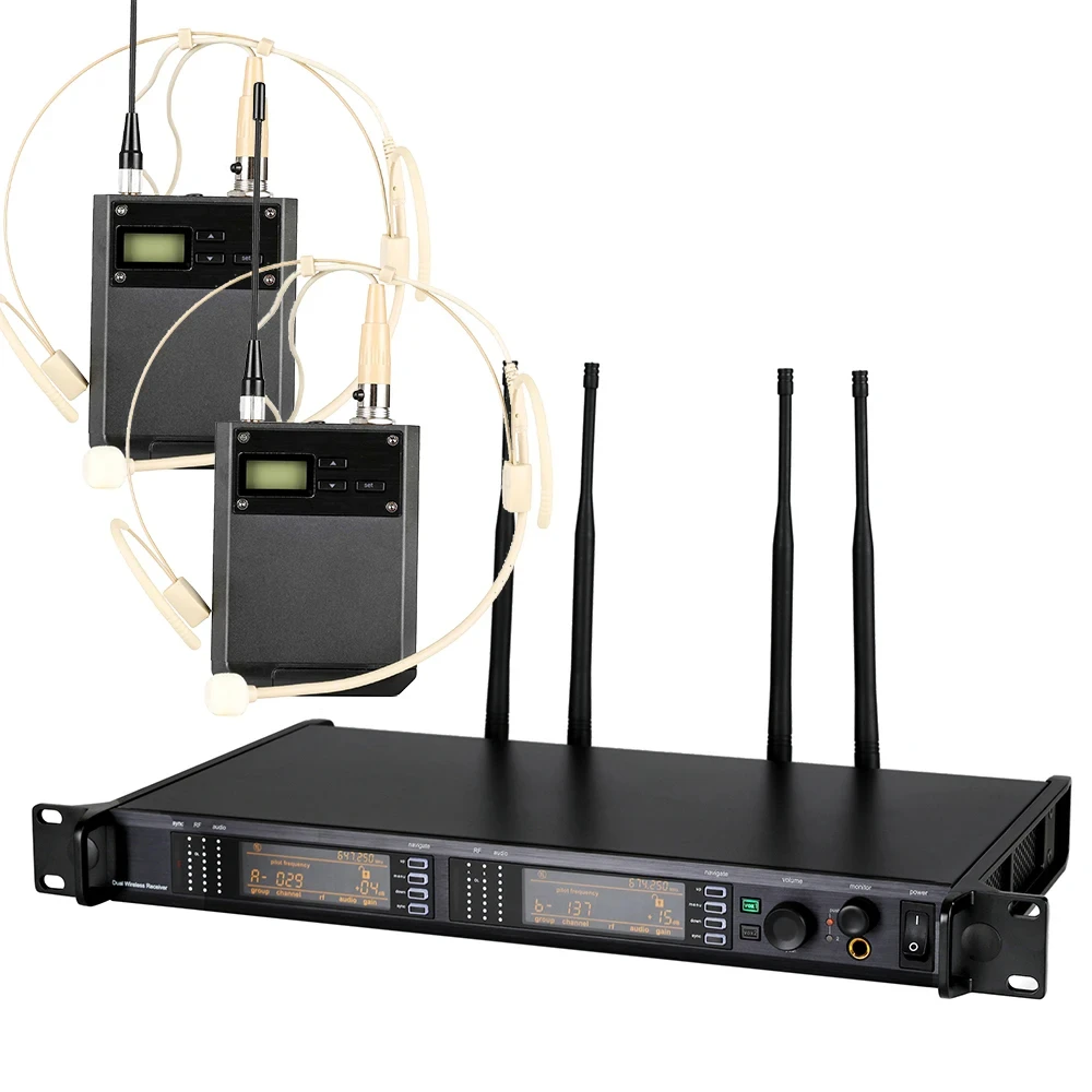 Atx400 Echte Diversiteit Digitale Draadloze Microfoon Skm8 Handheld Dual Channel Mic Professionele Podiumprestatiesysteem 150 Meter