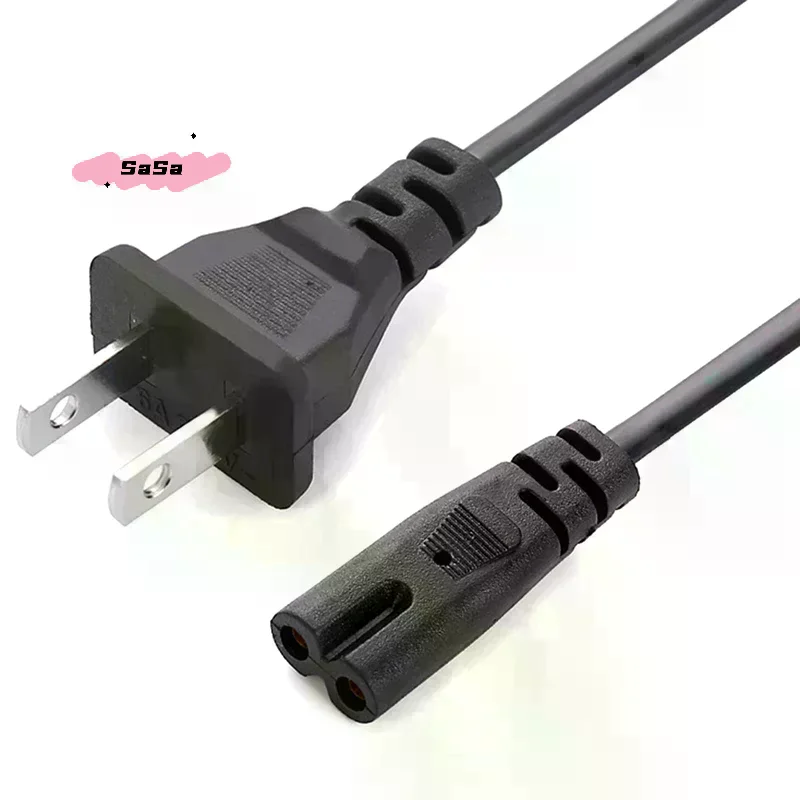 2Pin IEC320 C7 EU to US Power Cable Extension Cord for Laptop Charger Printer Radio Speaker - Power Supply Adapter Cord