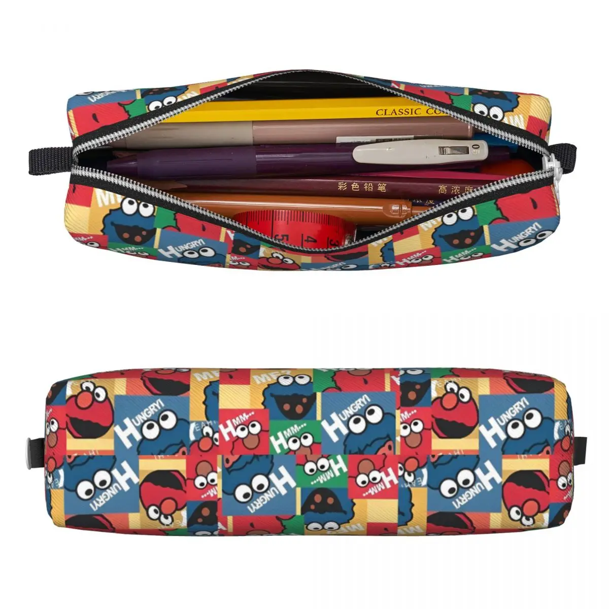 Funny Cartoon S-Sesame Street Pencil Case Pencil Pouch Pen Box for Student Big Capacity Bags School Supplies Zipper Stationery