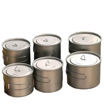 

Titanium Cookware for Outdoor Camping Climbing Portable Multifunctional Soup Pots With Warm Keeping & Folding Handle for Cooking